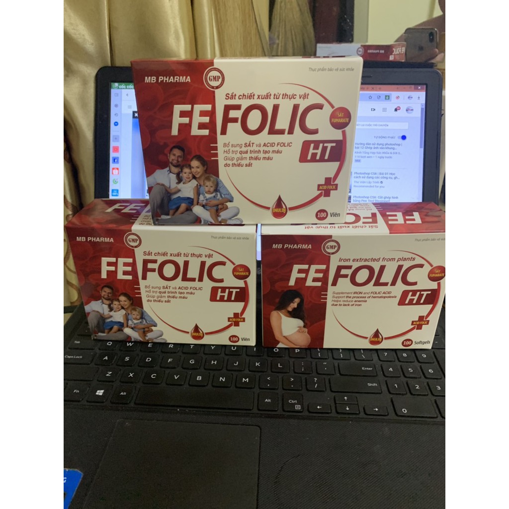 SẮT 100 VIÊN-SẮT CHO BÀ BẦU-FEFOLIC-BỔ MÁU-BỔ SUNG SẮT HỮU CƠ