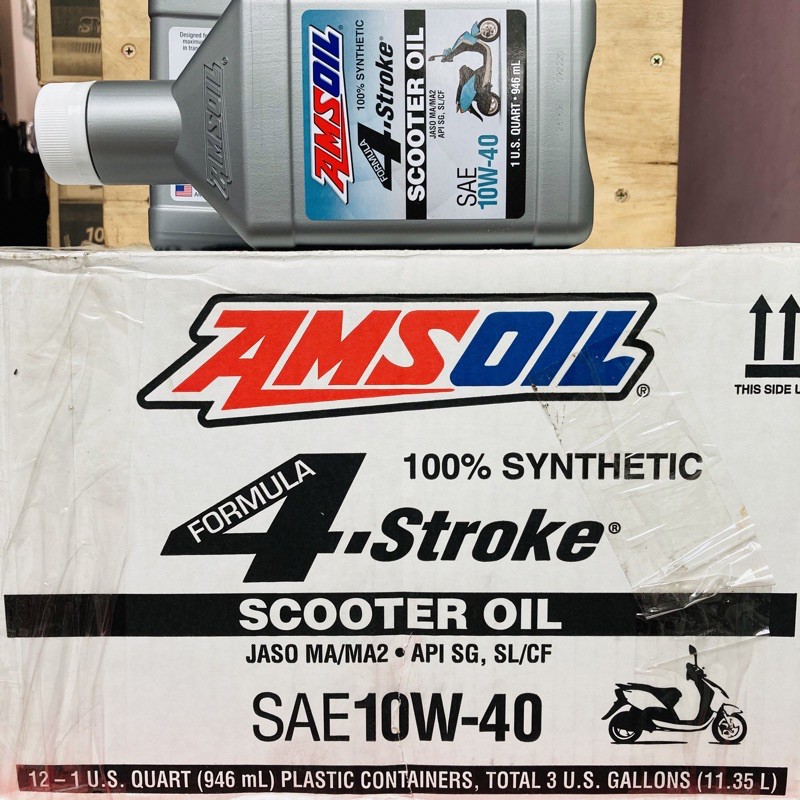 Nhớt Tổng Hợp Xe Tay Ga Amsoil Formula 4-Stroke Scooter Oil 100% Synthetic 946ML - Made in USA