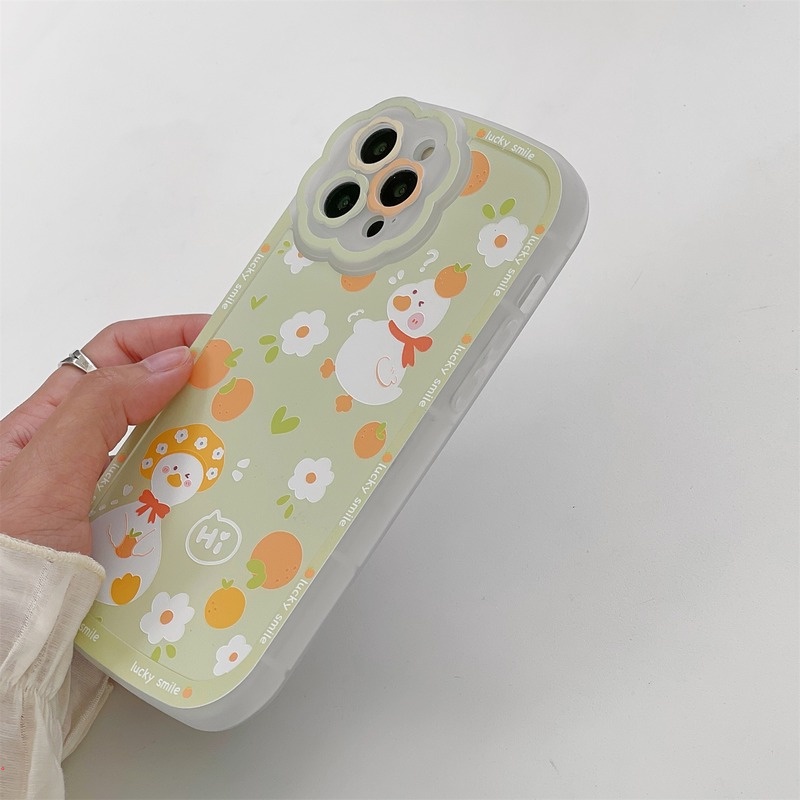 Ốp Điện Thoại TPU In Hình Vịt / Hoa Hướng Dương Hoạt Hình Cho IPhone 11 12 13 Pro Max X XR XS Max 7 8 Plus