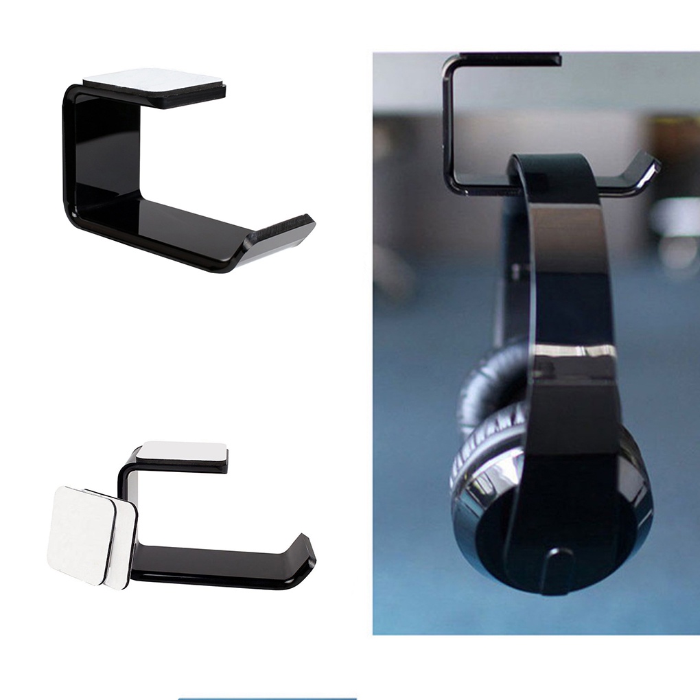 [CHOO] Headset Hanger Earphone Headphone Stand Earphone Metal Hook Holder Table Clamp Desk Clip PU Leather Pad
