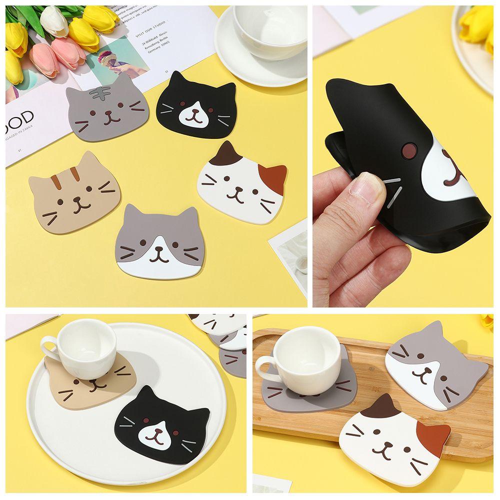 JANE Đế Lót Ly Bằng Silicone Chịu Nhiệt Chống Trượt Họa Tiết Hoạt Hình Dễ Thương