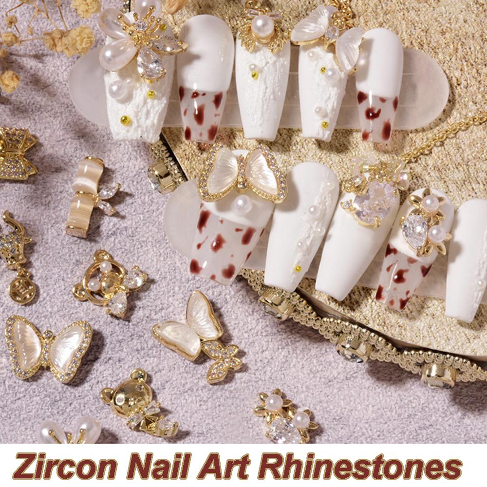 Phụ Kiện Trang Trí Móng Tay Hình Nơ Đính Đá Lấp Lánh Sang Trọng