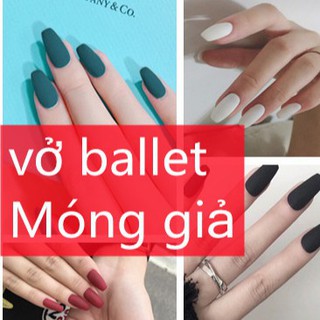 Set 24 Móng Tay Giả Màu Trơn Thời Trang Cho Nữ