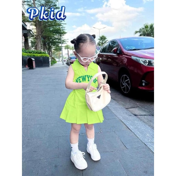 Bộ New york cv xếp ly cho bé gái