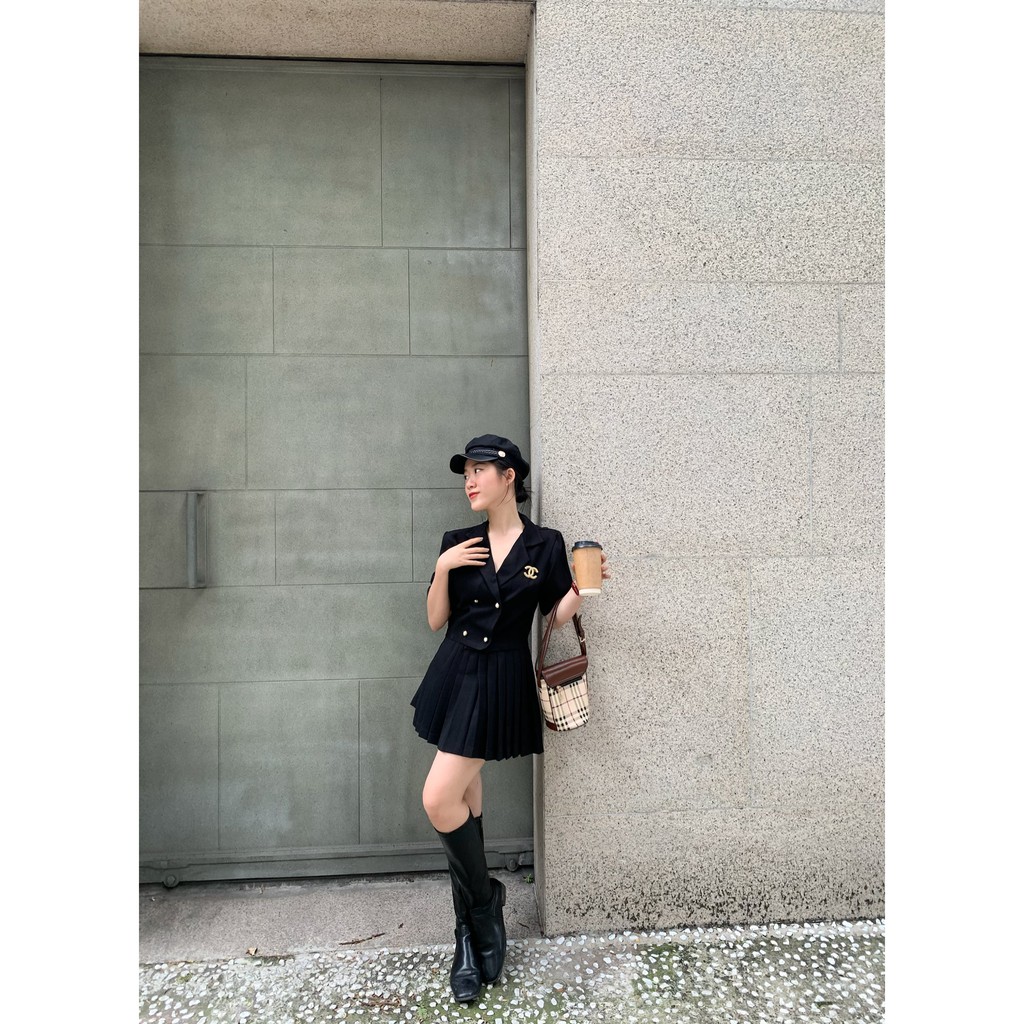 TUBYCATU | Chân váy đen xếp ly | BigBuy360 - bigbuy360.vn