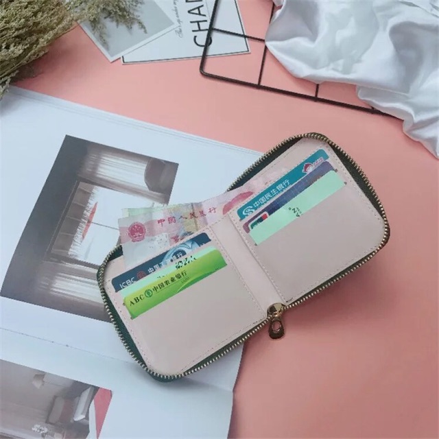 Ví thêu thỏ xinh xắn, ví da pu, ví ngắn mini