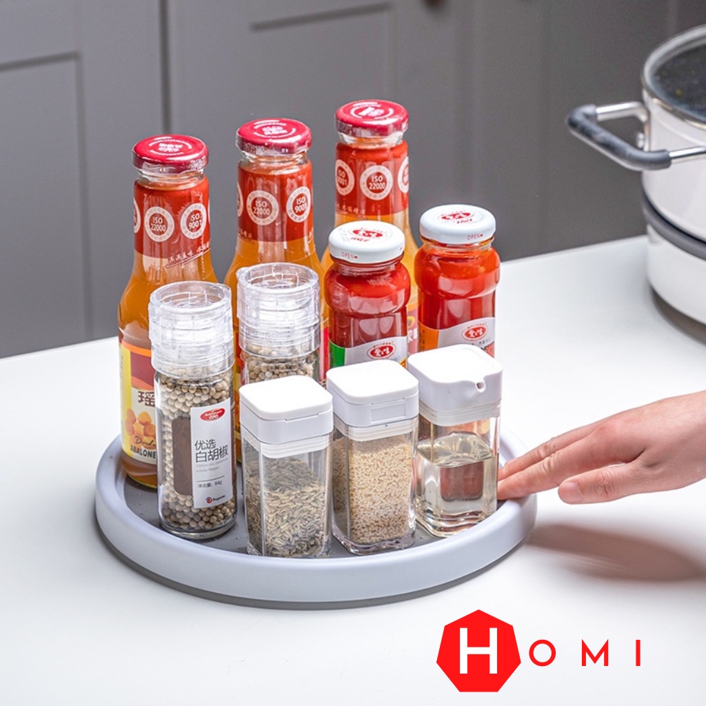 Kệ đựng gia vị 2 Tầng [LOẠI 1], Khay Xoay 360 Tiết Kiệm Không Gian, Khay Đựng Mỹ Phẩm, Hũ Gia Vị, Lọ Gia Vị - Dhomi