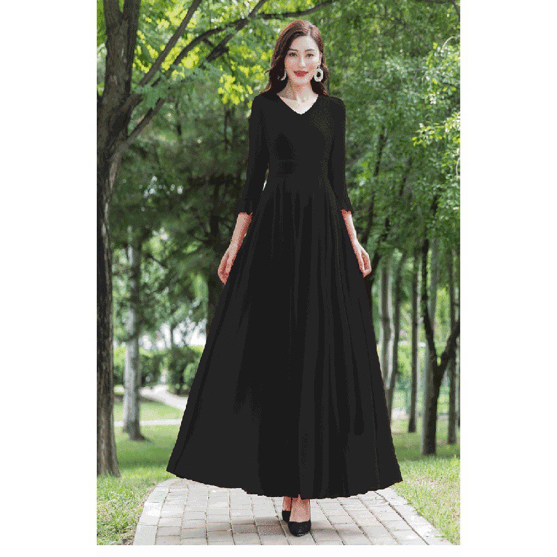 2021Summer New Chiffon Large Swing Dress Women's Elegant Slim-Fit Super Long Dress Seaside Holiday Beach Dress