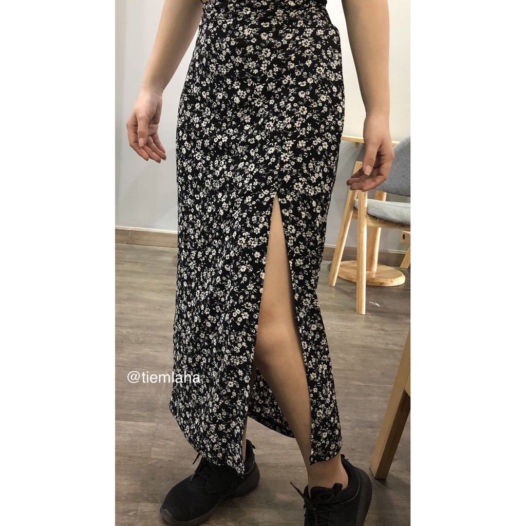 VÁY XẺ MIDI HỌA TIẾT CÚC HỌA MY DỄ THƯƠNG | BigBuy360 - bigbuy360.vn