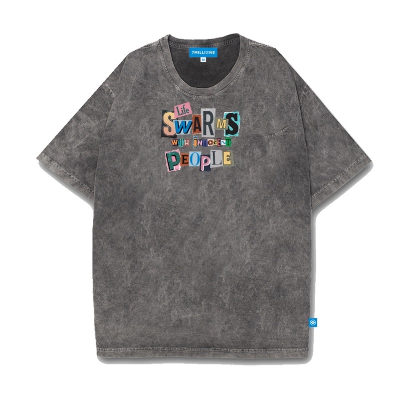 Áo thun 7millions Punk Wash - Unisex - Màu xám - Oversize