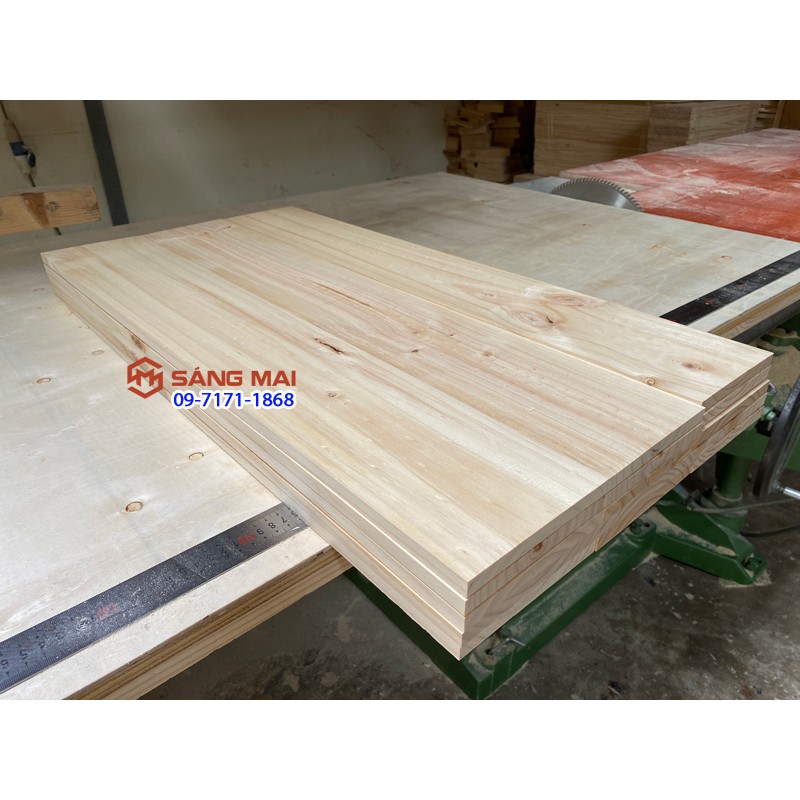 [MS21] - Tấm gỗ thông dày 1,2cm x mặt rộng 14cm x dài 80cm + gia công láng mịn 4 mặt