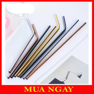 Ống Hút Inox Nhiều Màu, Cọ Rửa, Túi Đựng Cao Cấp Tiện Dụng Thân Thiện Với Môi Trường