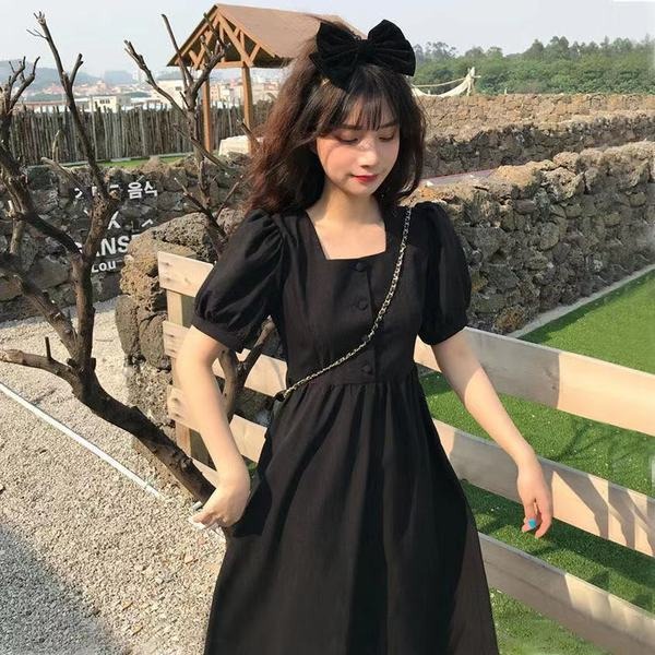 Đầm Perty dài ngang gối ngọt ngào dễ thương phong cách Hàn Quốc thời trang mùa hè cho nữ