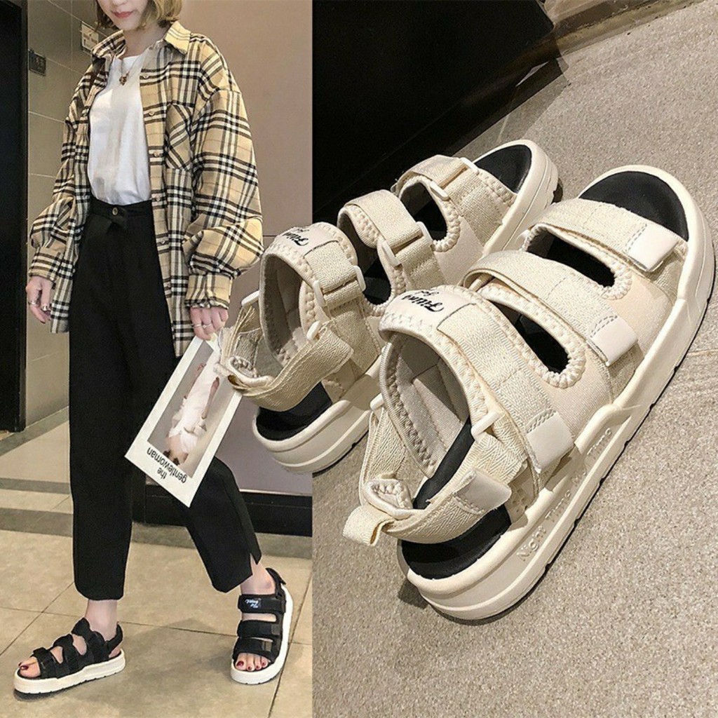 ( Có Sẵn Loại 1) Sandal Quai Dán Học Sinh 3 quai Phong cách Hàn Quốc Fiting