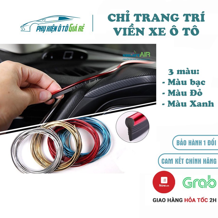 Cuộn 5m Chỉ Nẹp Viền Trang Trí Nội Thất Ô Tô Xe Hơi Chuyên Dụng