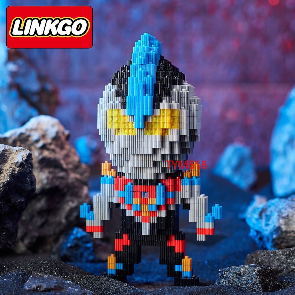 Xếp hình le.go Ultraman Hayata 16cm Đồ chơi lắp ráp nano nanoblock mô hình cỡ lớn