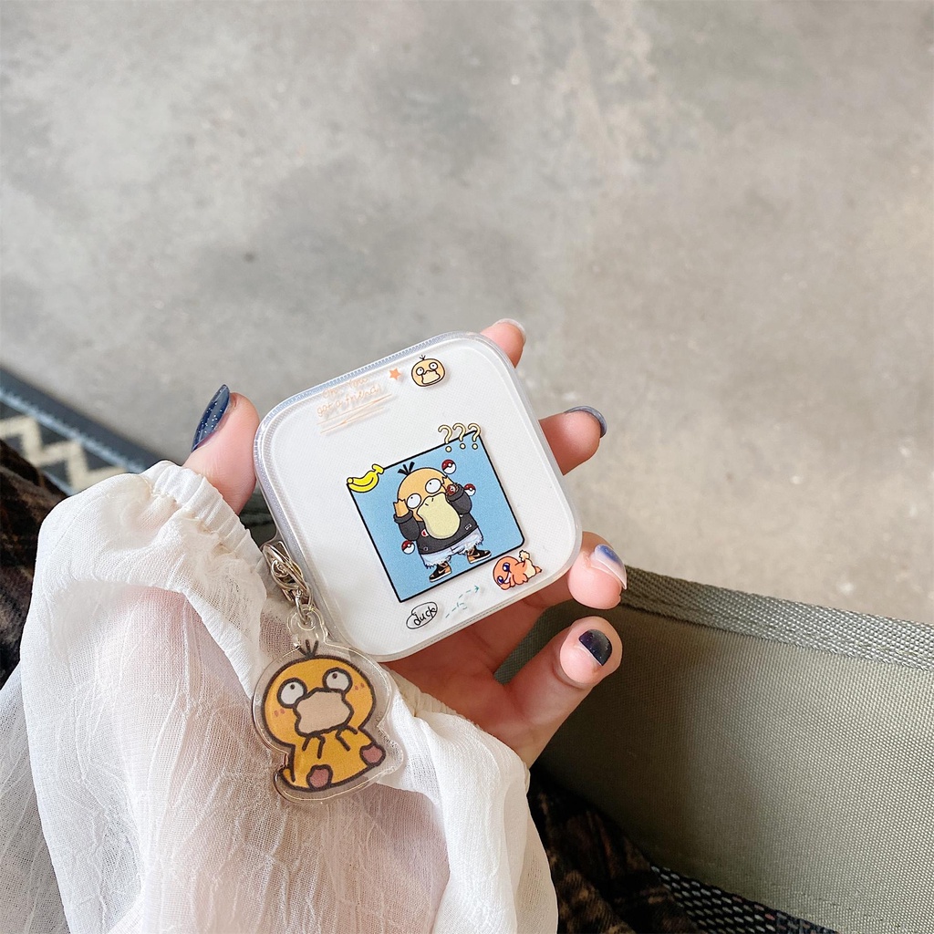 For Mi True Wireless Earphones 2 Basic/ Xiaomi Air 2SE Case TPU Transparent Cartoon Shockproof Protective Cover with Pendant