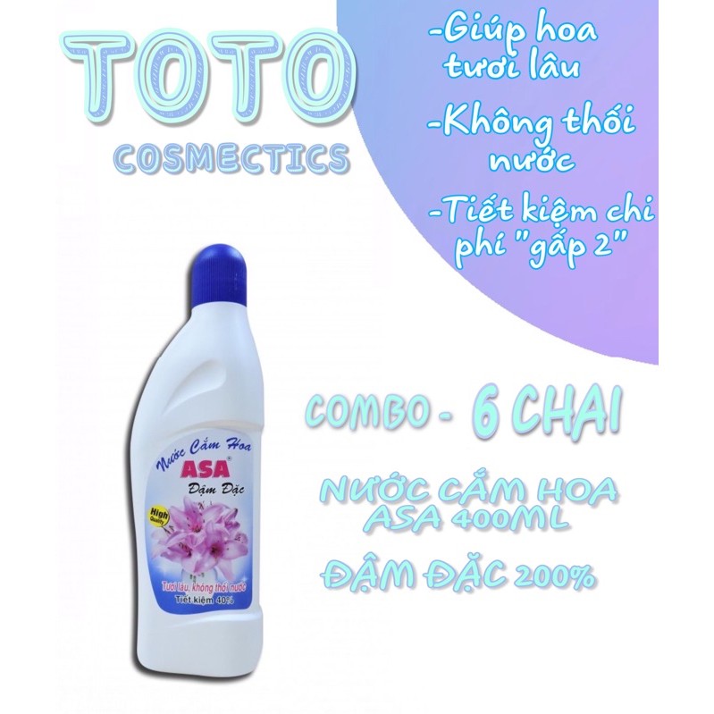 COMBO 6 CHAI NƯỚC CẮM HOA ASA 400ML ĐẬM ĐẶC 200% &quot;GIÚP HOA TƯƠI LÂU, KO THỐI NƯỚC&quot;