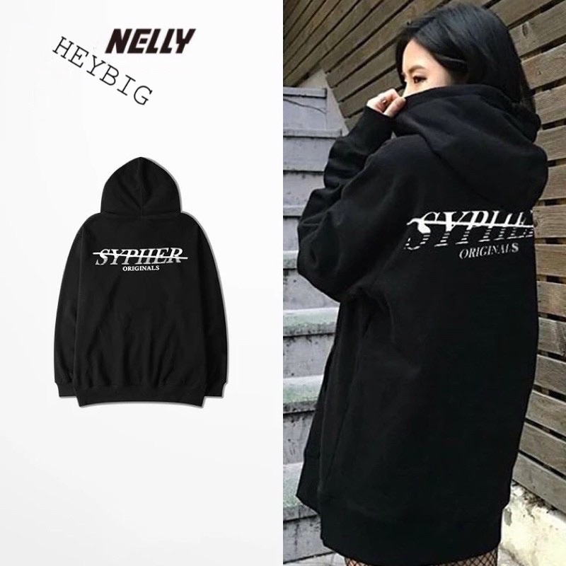 Áo Hoodie nỉ bông   Nelly Heybig dáng unisex form rộng SYPHER