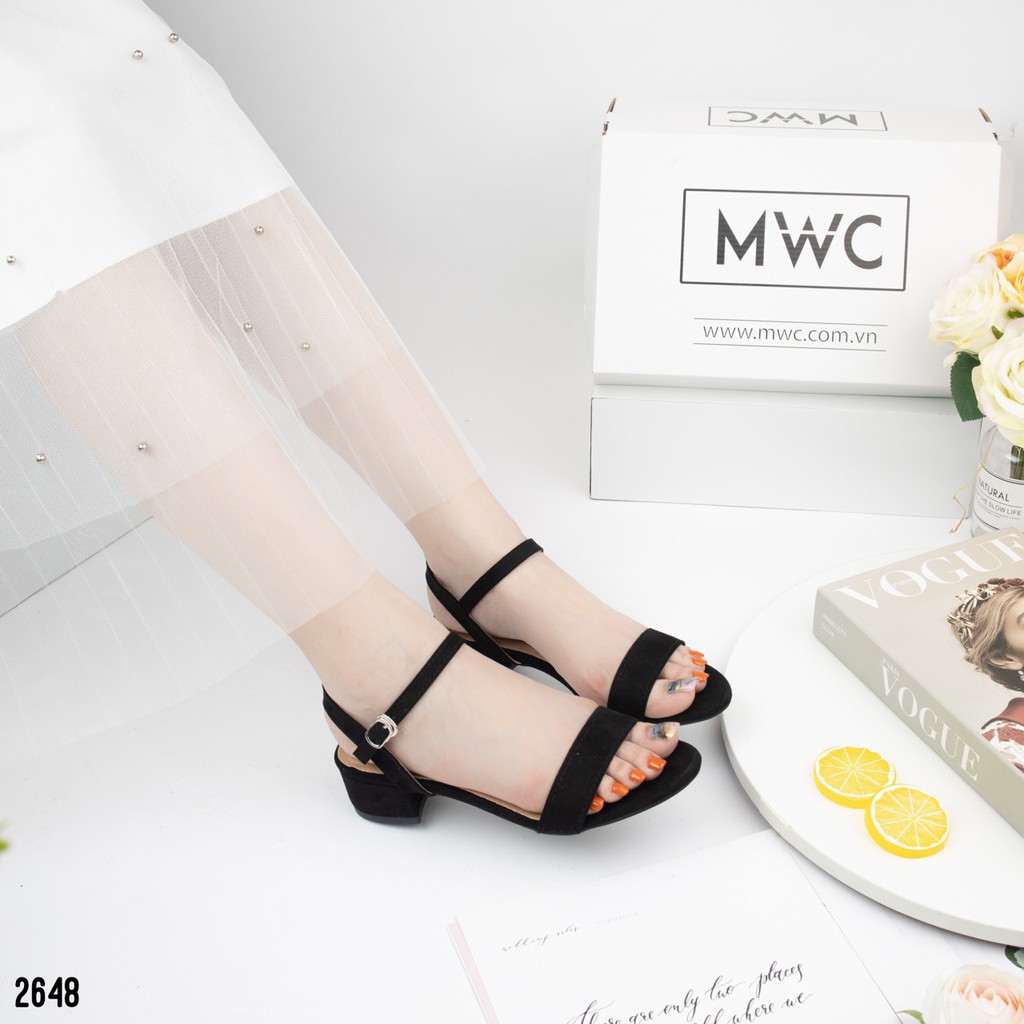 Giày sandal nữ quai ngang đế 3cm MWC NUSD- 2648