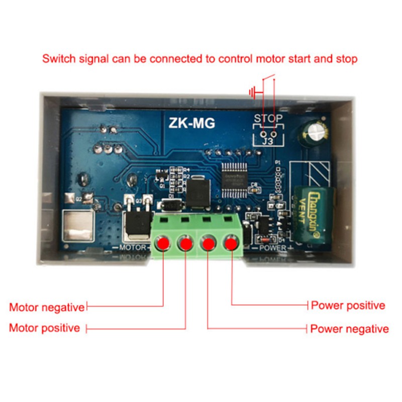 Màn hình kỹ thuật số DC 9-60V 12A PWM Bộ điều khiển động cơ DC 500W Bộ điều khiển quạt Điều chỉnh tần số nhiệm vụ Chu kỳ trên dưới với công tắc