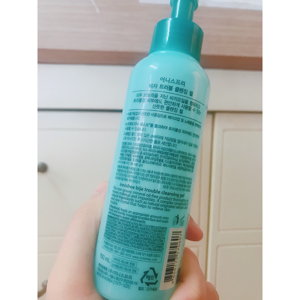 TẨY TRANG CHO DA DẦU MỤN DẠNG GEL INNISFREE BIJA TROUBLE CLEANSING GEL