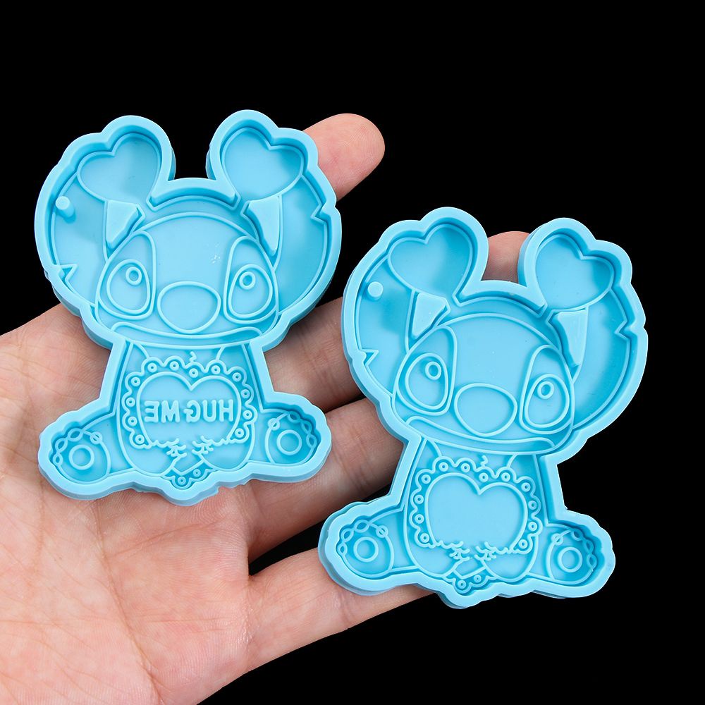 Khuôn Silicone Làm Móc Khóa/Mặt Dây Chuyền/Kẹo/Trang Sức Hình Stitch Chữ Love