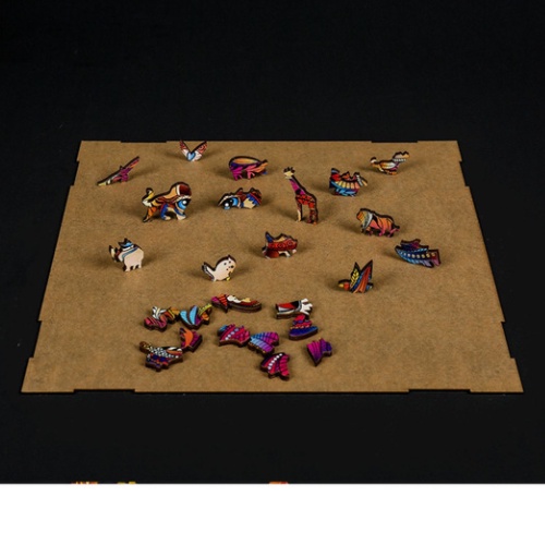 Bộ tranh xếp hình gỗ 3D con vật độc đáo, ghép hình puzzle, đồ chơi thông minh