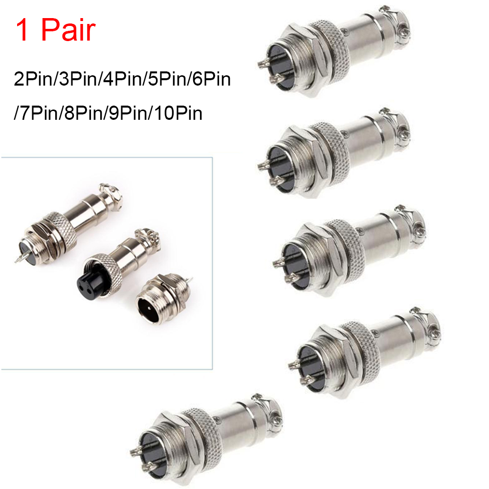 1 Cặp Đầu Nối Dây Điện 16mm Gx16 2 / 3 / 4 / 5 / 6 / 8 / 9 / 10 Pin