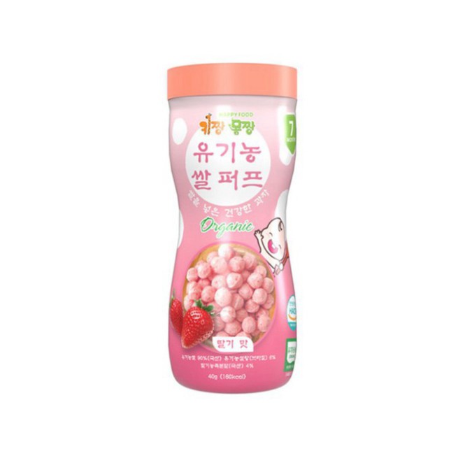 Bánh ăn dặm bi tan Organic Happy Food vị dâu 40g