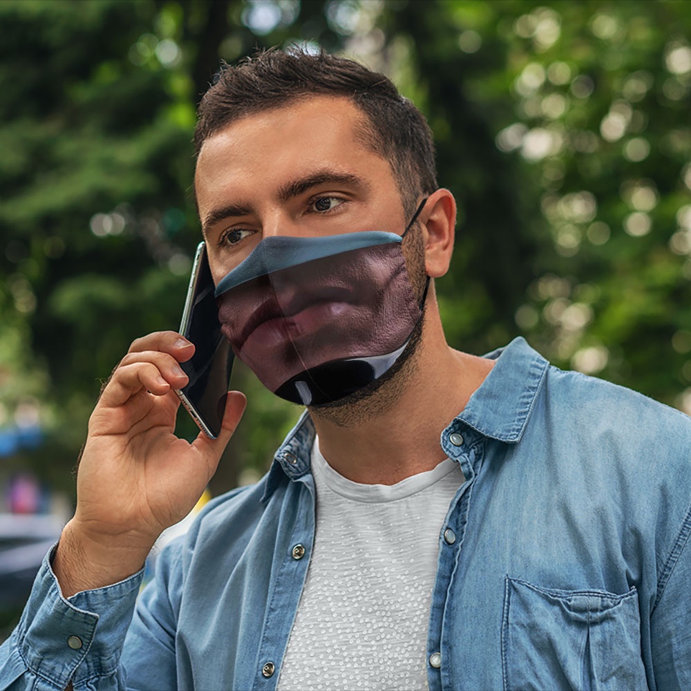 khẩu trang vải cá tính Mặt Người_1329 CARTWELL dây đeo mềm, đeo thoải mái, không đau tai, dễ thở, thoáng khí