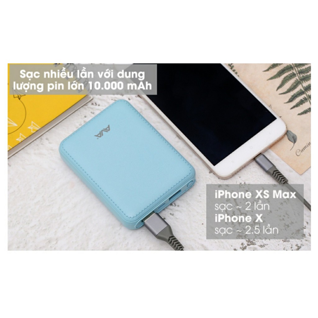 Sạc dự phòng 10.000mAh AVA DS003-WB Xanh 98%
