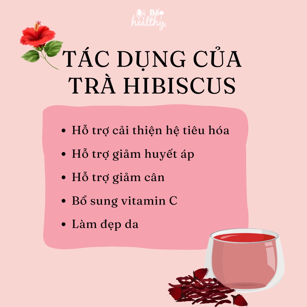 Trà atiso đỏ/ trà hibiscus detox hỗ trợ giảm cân - Bếp Healthy Hà Nội