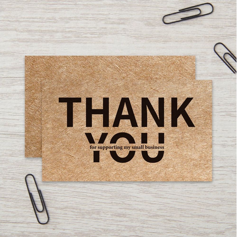 Set 30 tấm thẻ giấy kraft in chữ Thank You dùng trang trí cửa hàng