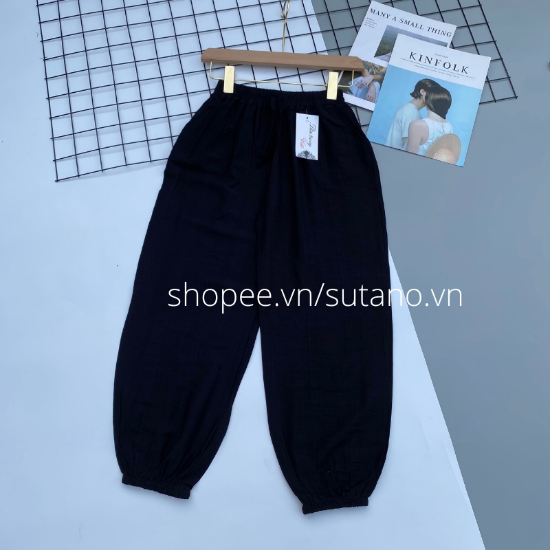 quần đũi dài nữ bom cạp chun co giãn dáng baggy mặc mát Q222 SUTANO