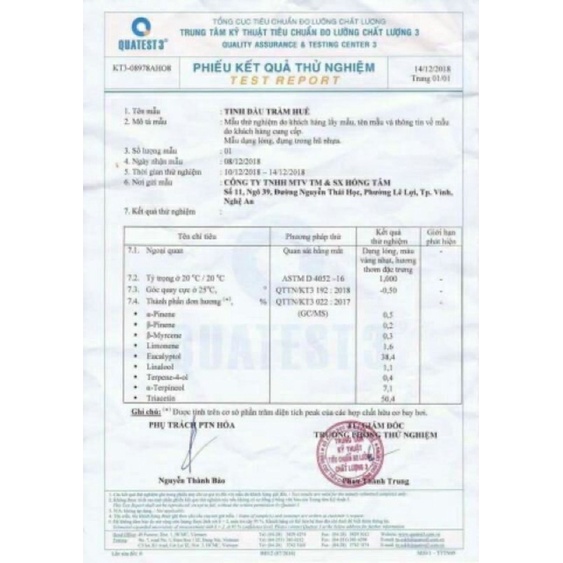 Tinh dầu tràm Huế Hồng Tâm (chính hãng)