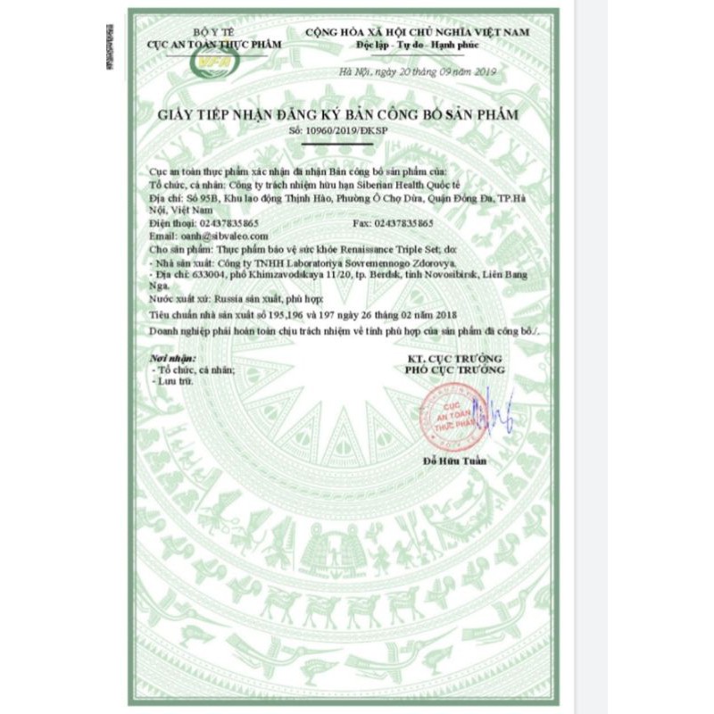 Bộ 3 thanh lọc cơ thể tăng sức đề kháng Siberi