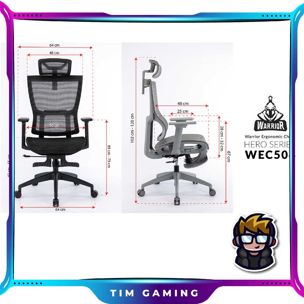 Ghế công thái học ergonomic WARRIOR – Hero series – WEC504