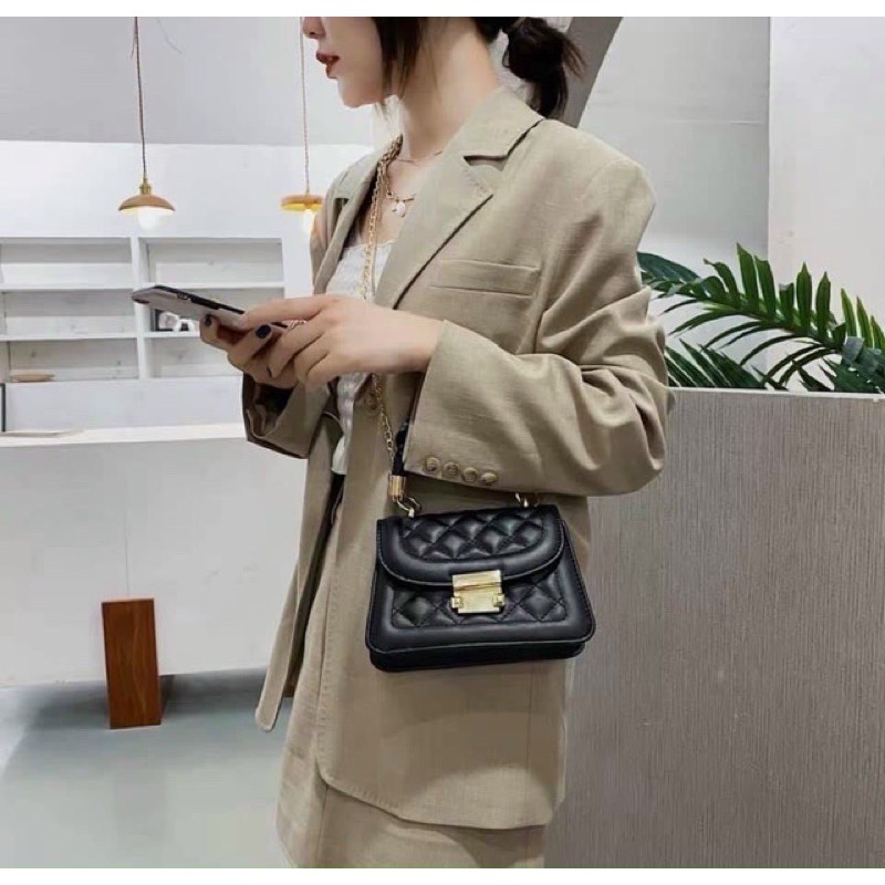 Túi xọc chéo quai nhún dáng tiểu thư