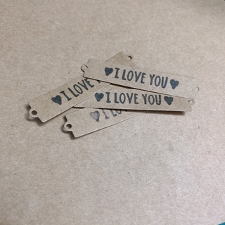 10 Thẻ tag "I Love You", thẻ tên trang trí thiệp giấy Kraft