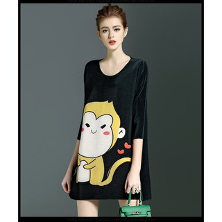 Đầm suông gân nhúng KL10016