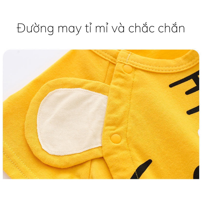 Body Đùi Cộc Tay Cho Bé Trai Bé Gái Dễ Thương Chất Cotton Thoáng Mát Mềm Mịn Co Giãn 4 Chiều Cho Bé 3-12kg