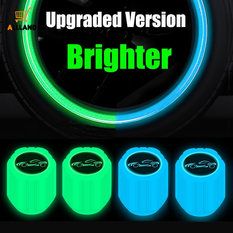 Vỏ Bọc Van Bánh Xe Hơi / Xe Máy Họa Tiết Siêu Xe Màu Dạ Quang Độc Đáo Trang Trí