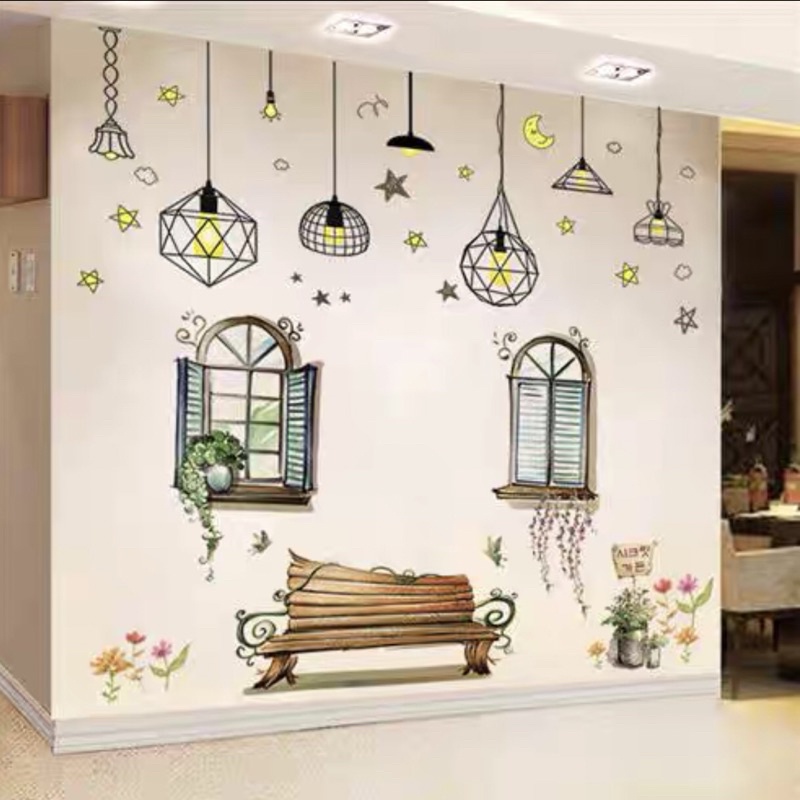 Tranh dán tường, Decal dán tường đèn và cửa sổ