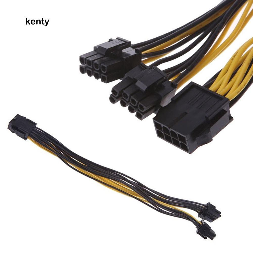 Kt KT Ktt★Card Đồ Họa PCI-E 6-pin Sang 2x 8-pin GPU Cho PCI Express