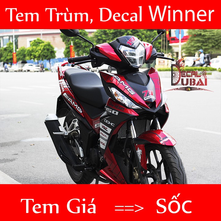 Tem Trùm Decal Xe Winner Đỏ Đen AMG