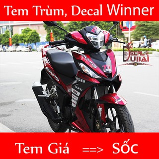 Tem Trùm Decal Xe Winner Đỏ Đen AMG