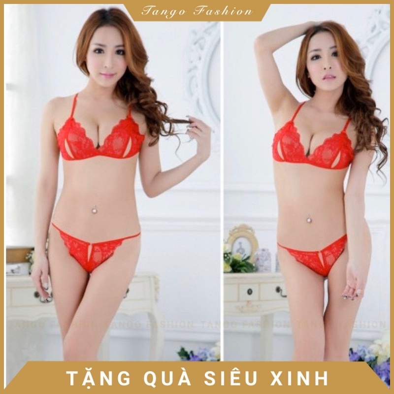 Đồ lót ren - bộ lót sexy quyến rũ gợi cảm dây, quần chip lọt khe hở đấy + áo lót ren siêu mỏng [TANGO FASHION] | BigBuy360 - bigbuy360.vn