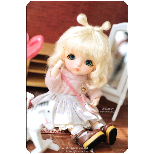 Bộ Tóc Giả Búp Bê bjd 5-11inch 1 / 8 1 / 6 1 / 4 1 / 3 mini bjd ob11 mohair jd544 blythe dw014