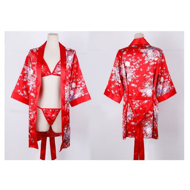 Set áo choàng kimono + set bikini + dây đai cột (Kèm ảnh thật)